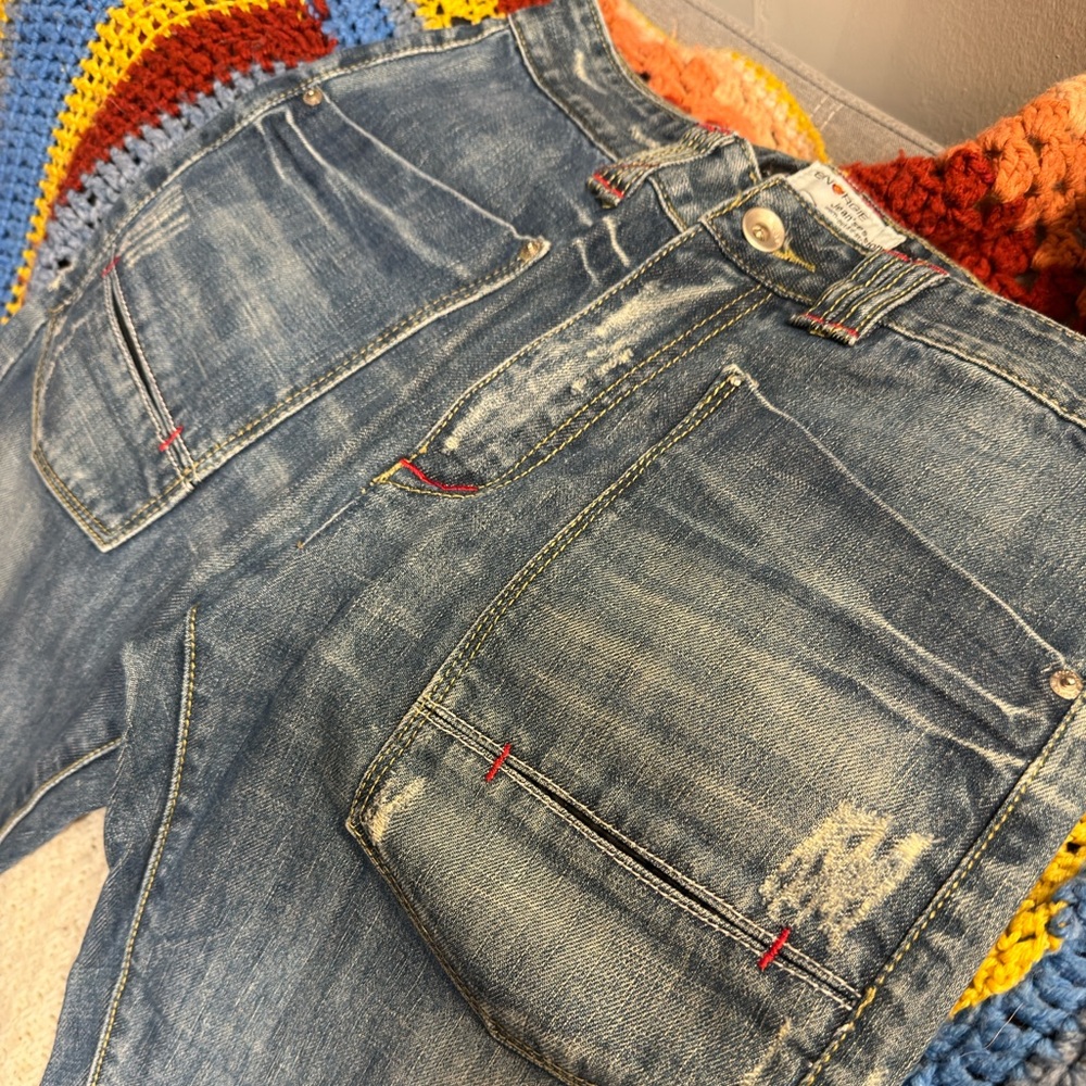Energie Jeans Adult (31x31) bootcut Blue Distressed Italy Mens